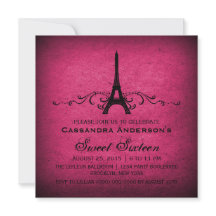 Rose Vintage Français Plourish Sweet 16 Invitation