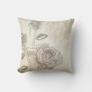 Rose vintage Lineart American MoJo Coussin