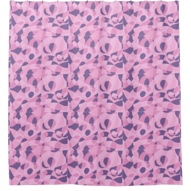 Rose violet Abstrait Forme Motif douche rideau (Devant)