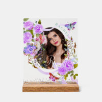 Rose violet Chic Monogramme photo