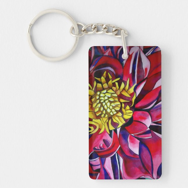 Rose violet Dahlia couleur d'eau de fleur art abst (Devant)