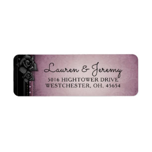 Rose violet et noir correspondant Mariage d'Hallow