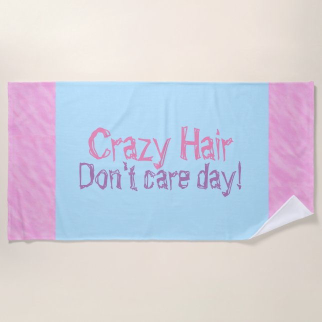 Rose violet Funny Cheveux Serviettes de plage (Devant)