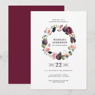 Rose, violet, marine floral faire-part