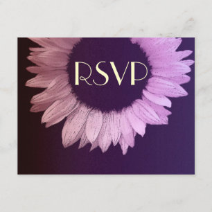 Rose violet moderne Sunflower Mariage RSVP grand