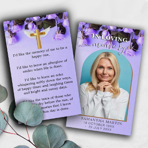 Rose violet Signet funéraire commémoratif minimal