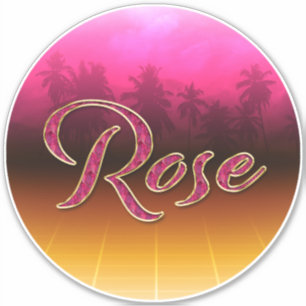Rose Vorname Name golden pink Aufkleber Sticker