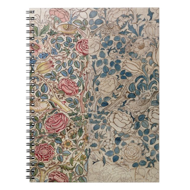 'Rose' wallpaper design (pencil and w/c on paper) Notebook (Front)