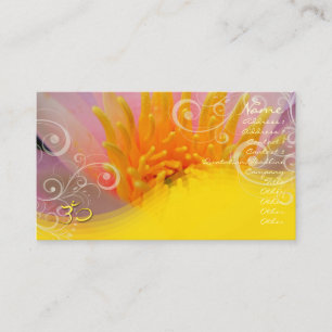Rose water lilly + pearly swirls, om Business card