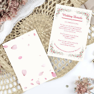 Rose Watercolor Floral Elegant Christian Wedding Enclosure Card