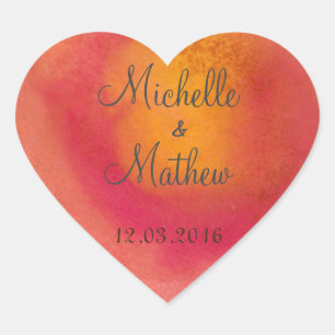 Rose Watercolor Heart Sticker