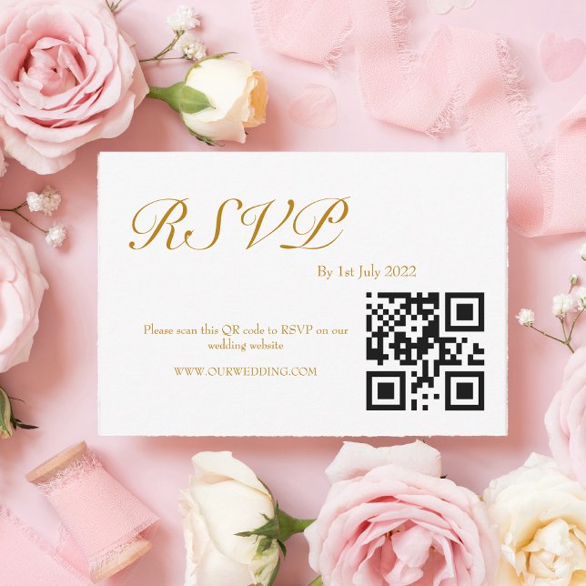 ROSE Watercolor QR Code RSVP Card (Creator Uploaded)