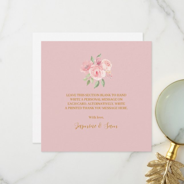 ROSE Watercolor Thank You Card (Front/Back In Situ)