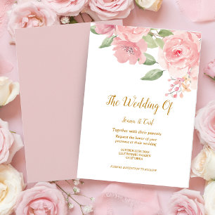 ROSE Watercolor Wedding Invitation