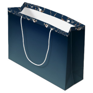 Rose Web on Gradient Blue Gift Bag