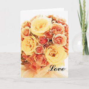 Rose Wedding Bouquet Note Card Template