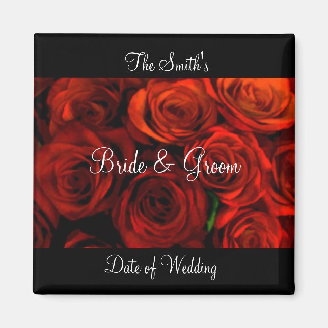 Rose Wedding Favour Magnet template (Front)