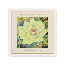 Rose Wedding Napkins | Sage & Ivory Floral | Custo