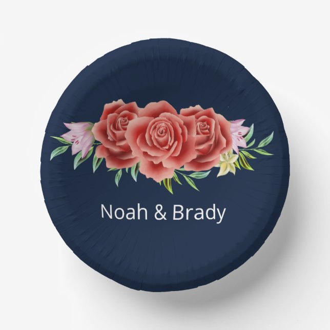 Rose Wedding   Paper Plate (Front)