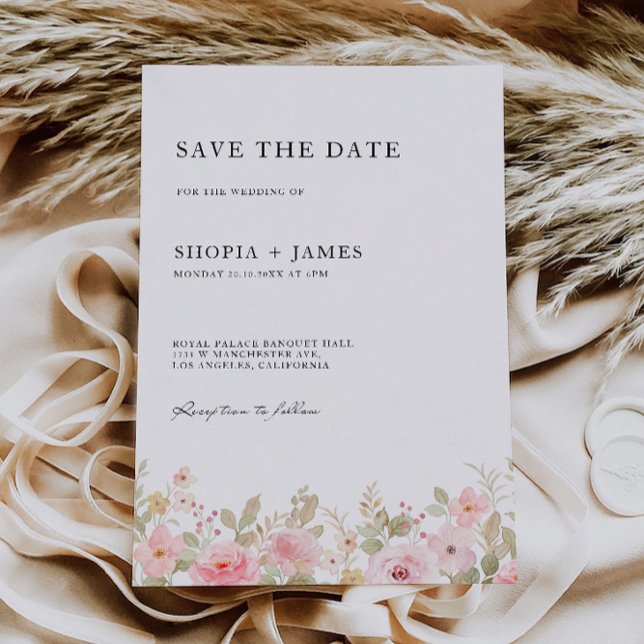 Rose Wedding Save the Date Invitation (Rose Wedding Save the Date Invitation)