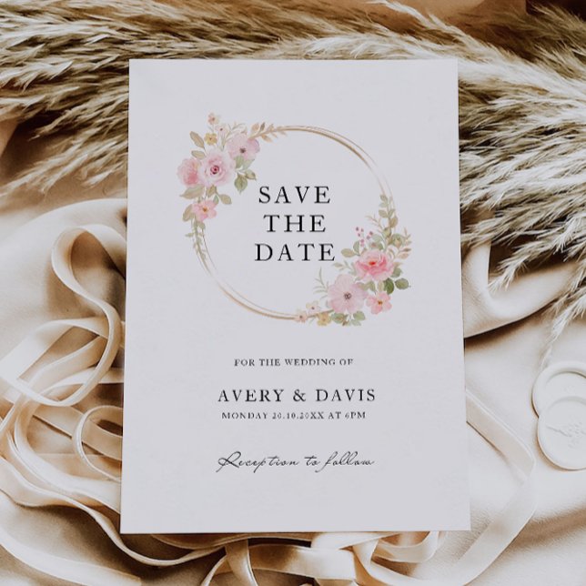 Rose Wedding Save the Date Invitation (Rose Wedding Save the Date Invitation)