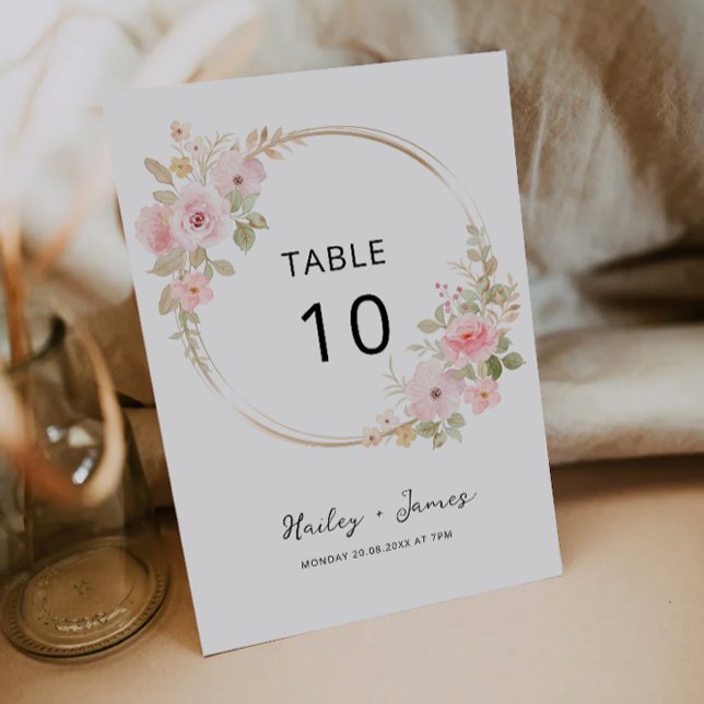 Rose Wedding table card Template (Rose Wedding table card Template)