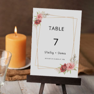 Rose Wedding table card Template