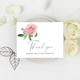 Rose - Wedding Thank You Postcard