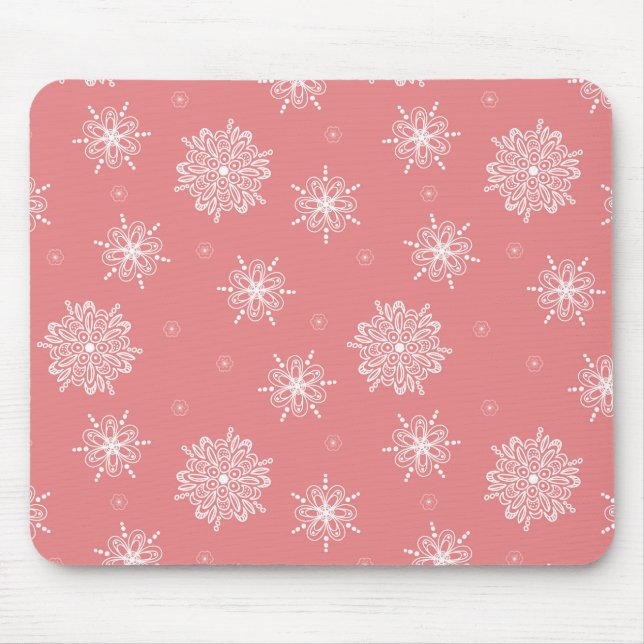 Rose Whimsical Celestial Floral Mouse Pad (Front)