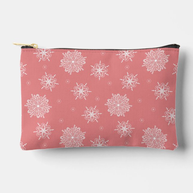 Rose Whimsical Celestial Floral Small Accessory Pouch (Front)