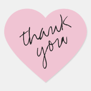 Rose Whimsy - Sticker Merci Coeur Rose