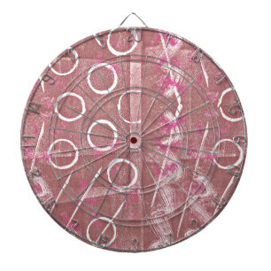 Rose White Abstract Dartboard
