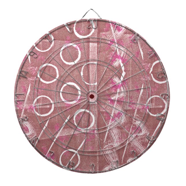 Rose White Abstract Dartboard (Front)