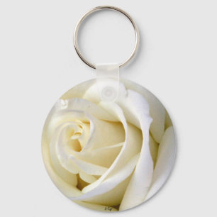 Rose White Keychain