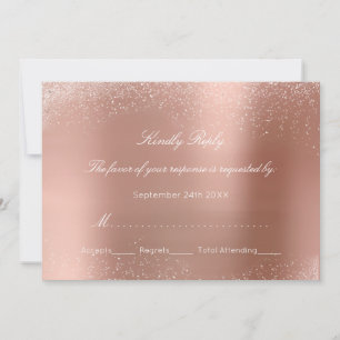 Rose White  Personalized RSVP Delicate Bridal Wedd Invitation