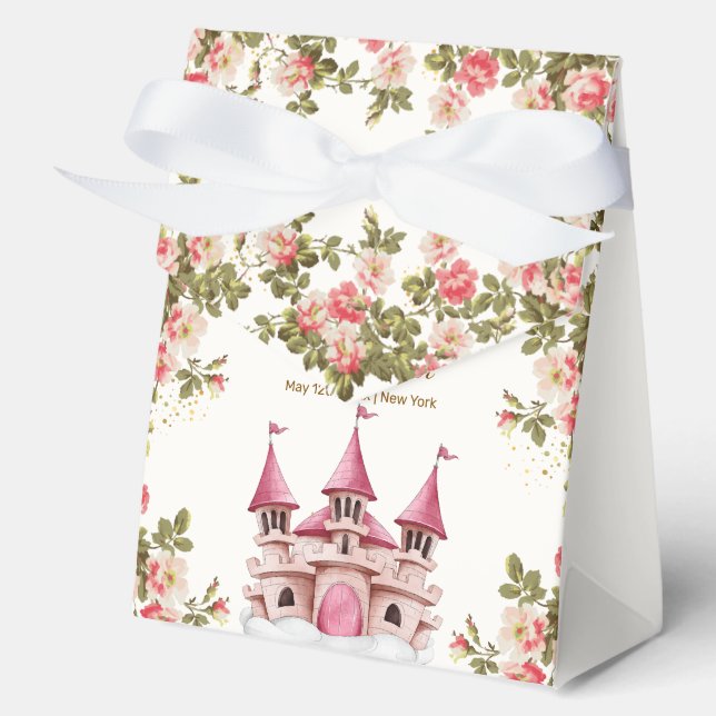 Rose Wildflower Fairytale Castle Baby Shower  Favor Box (Front)