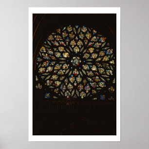 Rose window above the west door, with scenes depic poster