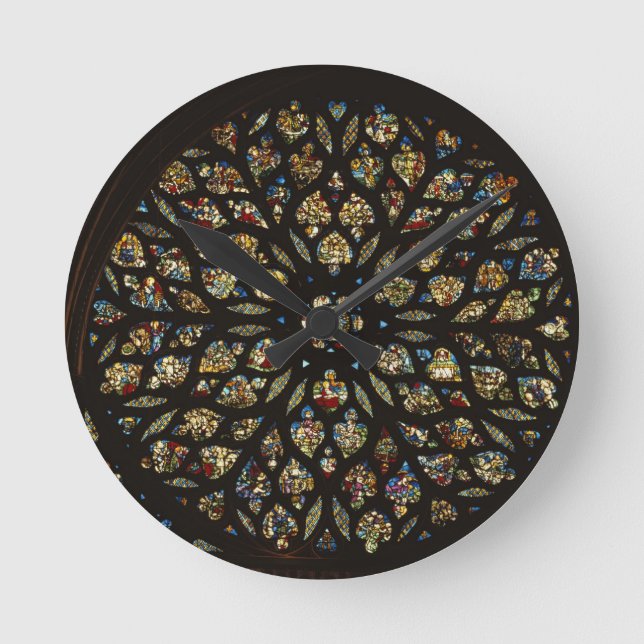 Rose window above the west door, with scenes depic round clock (Front)