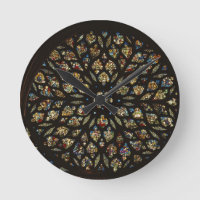 Rose window above the west door, with scenes depic