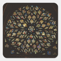 Rose window above the west door, with scenes depic