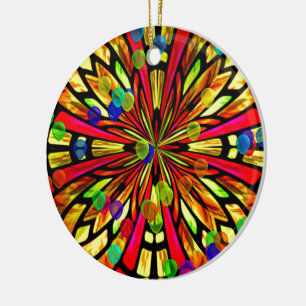 Rose Window Ceramic Ornament