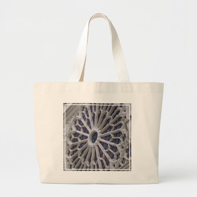 Rose window from the west facade, c.1270 large tote bag (Front)