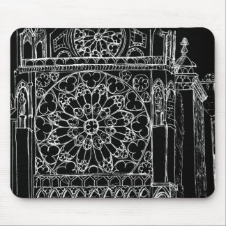 Rose Window Sketch Mouse Pad
