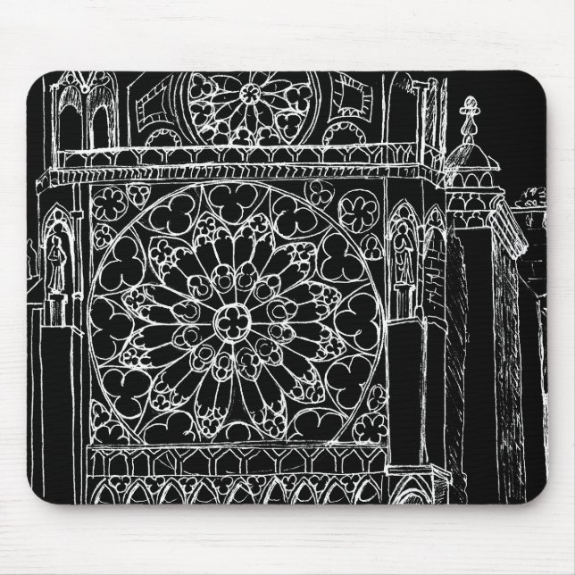 Rose Window Sketch Mouse Pad (Front)