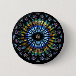 rose window strasbourg cathedral 2 inch round button