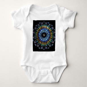 rose window strasbourg cathedral baby bodysuit