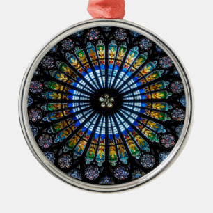 rose window strasbourg cathedral metal ornament
