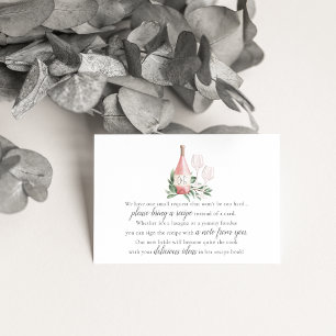 Rosé Wine Bridal Shower Recipe Request Enclosure Card