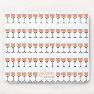 Rosé wine glass patterned mouse pad