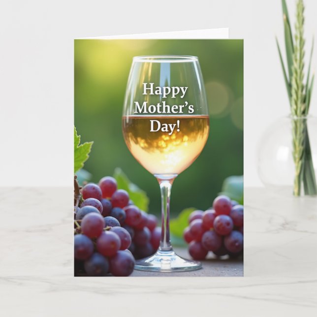 Rose Wine Mothers Day Card (Front)